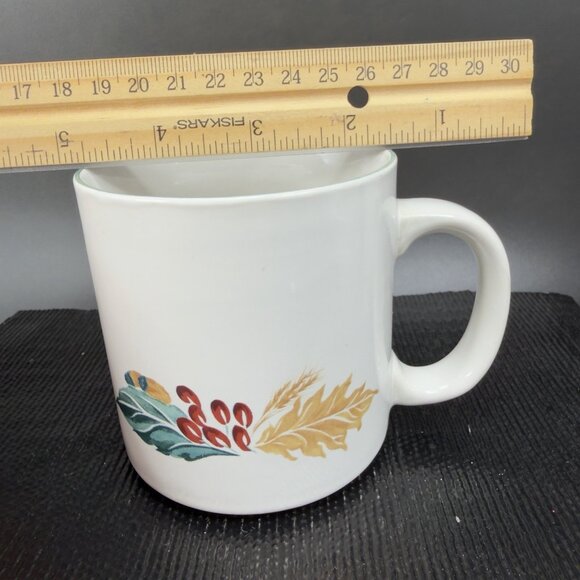 Newcor 1994 Cabin Berries Leaves Stoneware Ceramic Coffee Mug Cup Set2 Mugs Cups - Picture 3 of 12